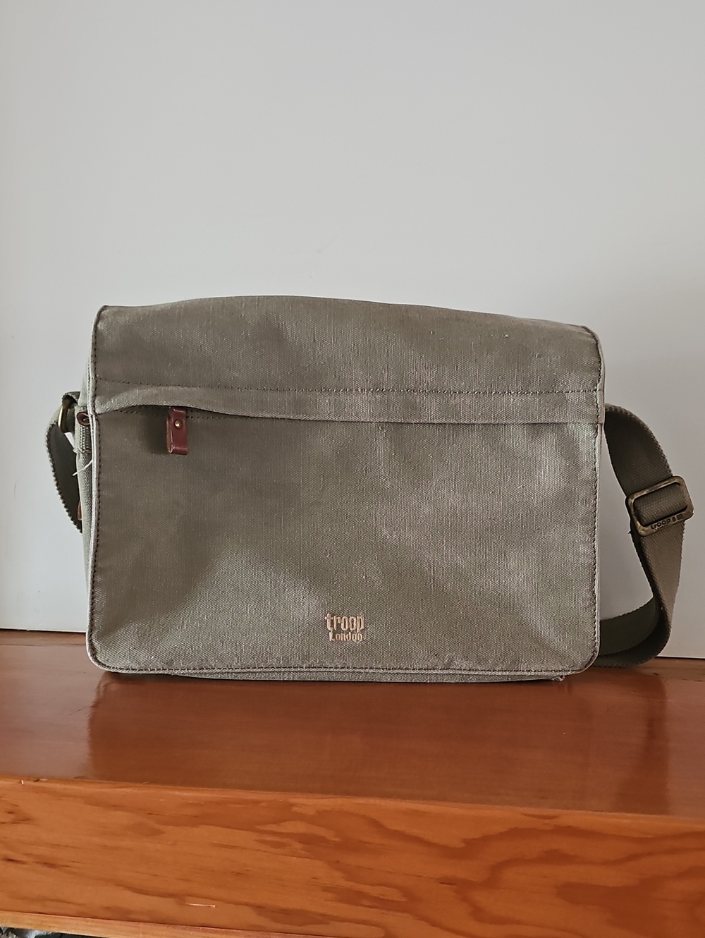 Olive Canvas Messenger Bag by TROOP LONDON